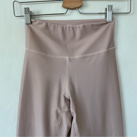 Blush Pink Floral Striped High Waisted Athletic Cycling Leggings Extra Small - Picture 4 of 12